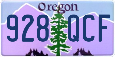 OR license plate 928QCF