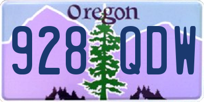 OR license plate 928QDW