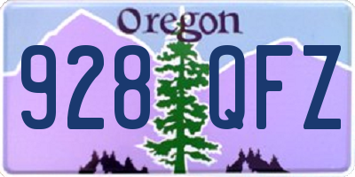 OR license plate 928QFZ