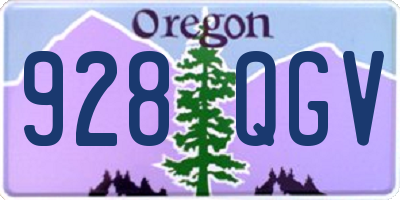 OR license plate 928QGV