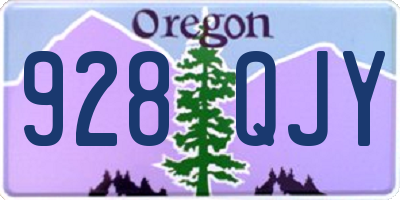 OR license plate 928QJY