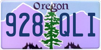 OR license plate 928QLI