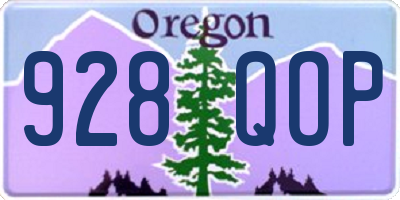 OR license plate 928QOP