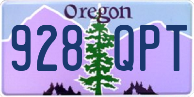 OR license plate 928QPT