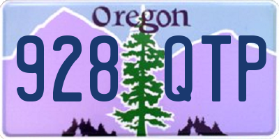 OR license plate 928QTP