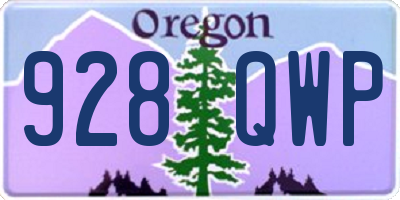 OR license plate 928QWP