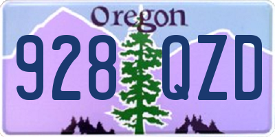 OR license plate 928QZD