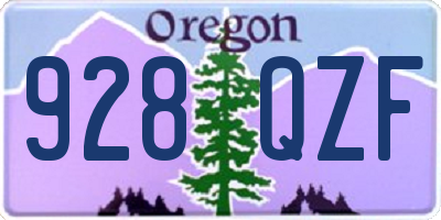 OR license plate 928QZF