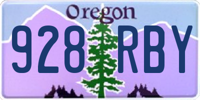 OR license plate 928RBY
