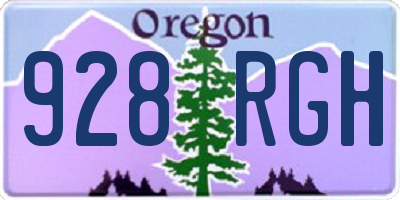 OR license plate 928RGH