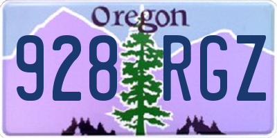 OR license plate 928RGZ