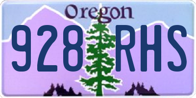 OR license plate 928RHS