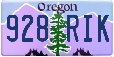 OR license plate 928RIK