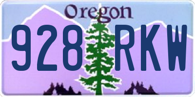 OR license plate 928RKW