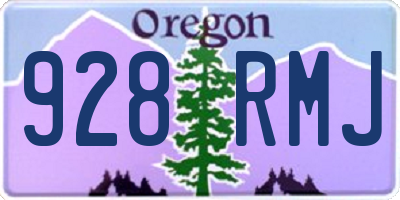 OR license plate 928RMJ