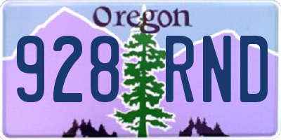 OR license plate 928RND