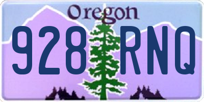 OR license plate 928RNQ