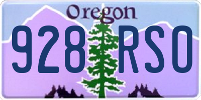 OR license plate 928RSO