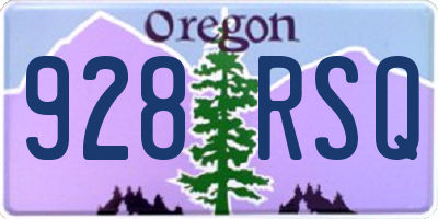 OR license plate 928RSQ