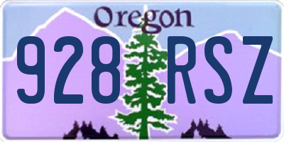 OR license plate 928RSZ