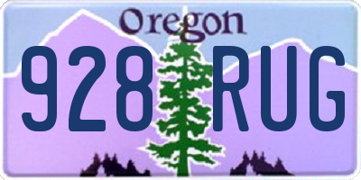 OR license plate 928RUG