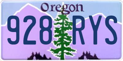 OR license plate 928RYS