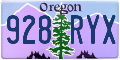 OR license plate 928RYX
