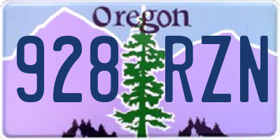 OR license plate 928RZN
