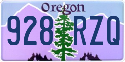 OR license plate 928RZQ
