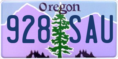 OR license plate 928SAU