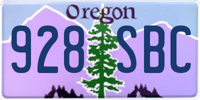 OR license plate 928SBC