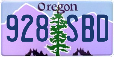 OR license plate 928SBD