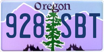 OR license plate 928SBT