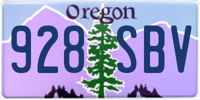 OR license plate 928SBV
