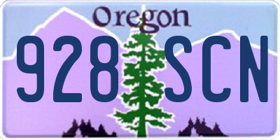 OR license plate 928SCN