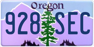OR license plate 928SEC