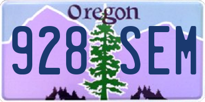 OR license plate 928SEM
