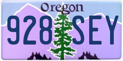 OR license plate 928SEY