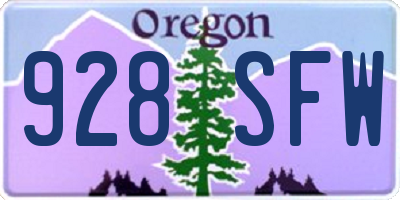 OR license plate 928SFW