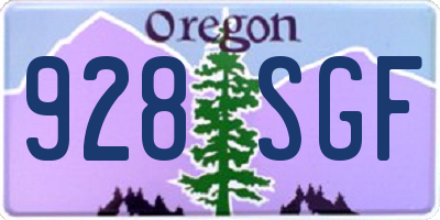 OR license plate 928SGF
