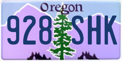 OR license plate 928SHK