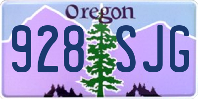 OR license plate 928SJG