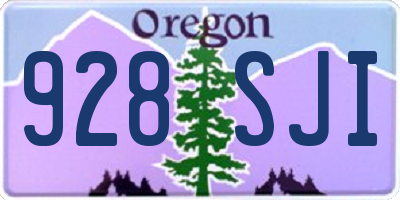 OR license plate 928SJI