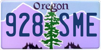 OR license plate 928SME
