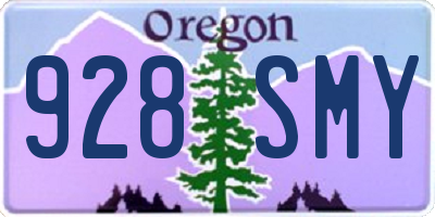 OR license plate 928SMY