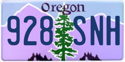 OR license plate 928SNH