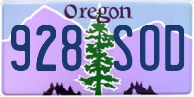 OR license plate 928SOD