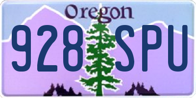 OR license plate 928SPU