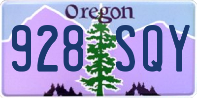 OR license plate 928SQY