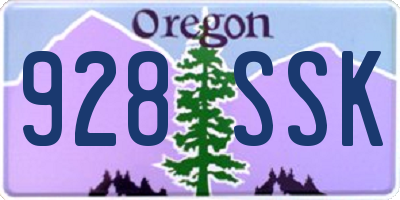 OR license plate 928SSK